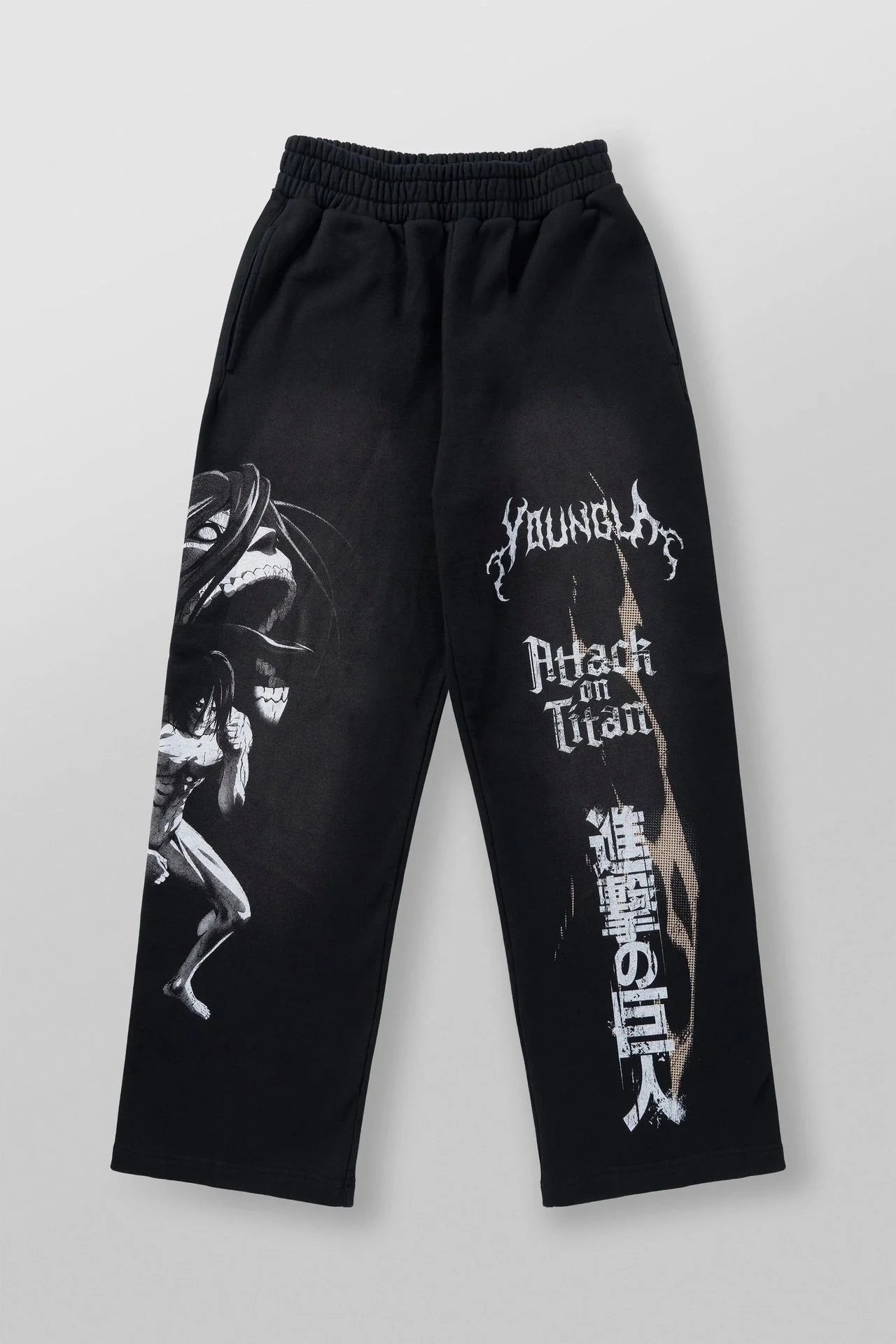 Anime Printed Cotton Joggers (Wide-Leg & Casual)